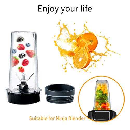 Replacement Parts for Nutri Ninja, Blender 6 Fins Blade Assembly and 2 Pack 16 O