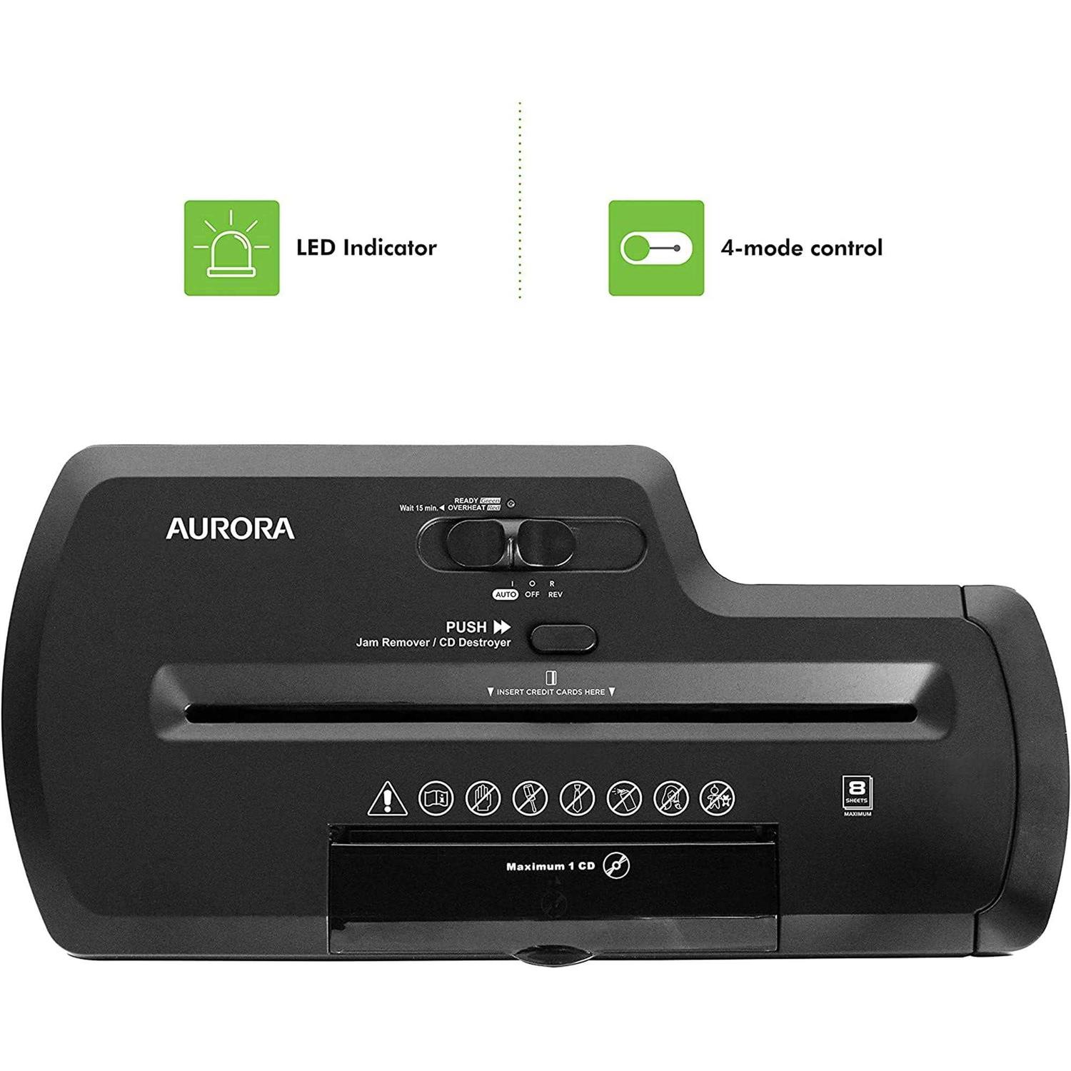 Aurora Professional Strip Cut Paper ShreddercDcredit Card Shredder Without Wastebasket