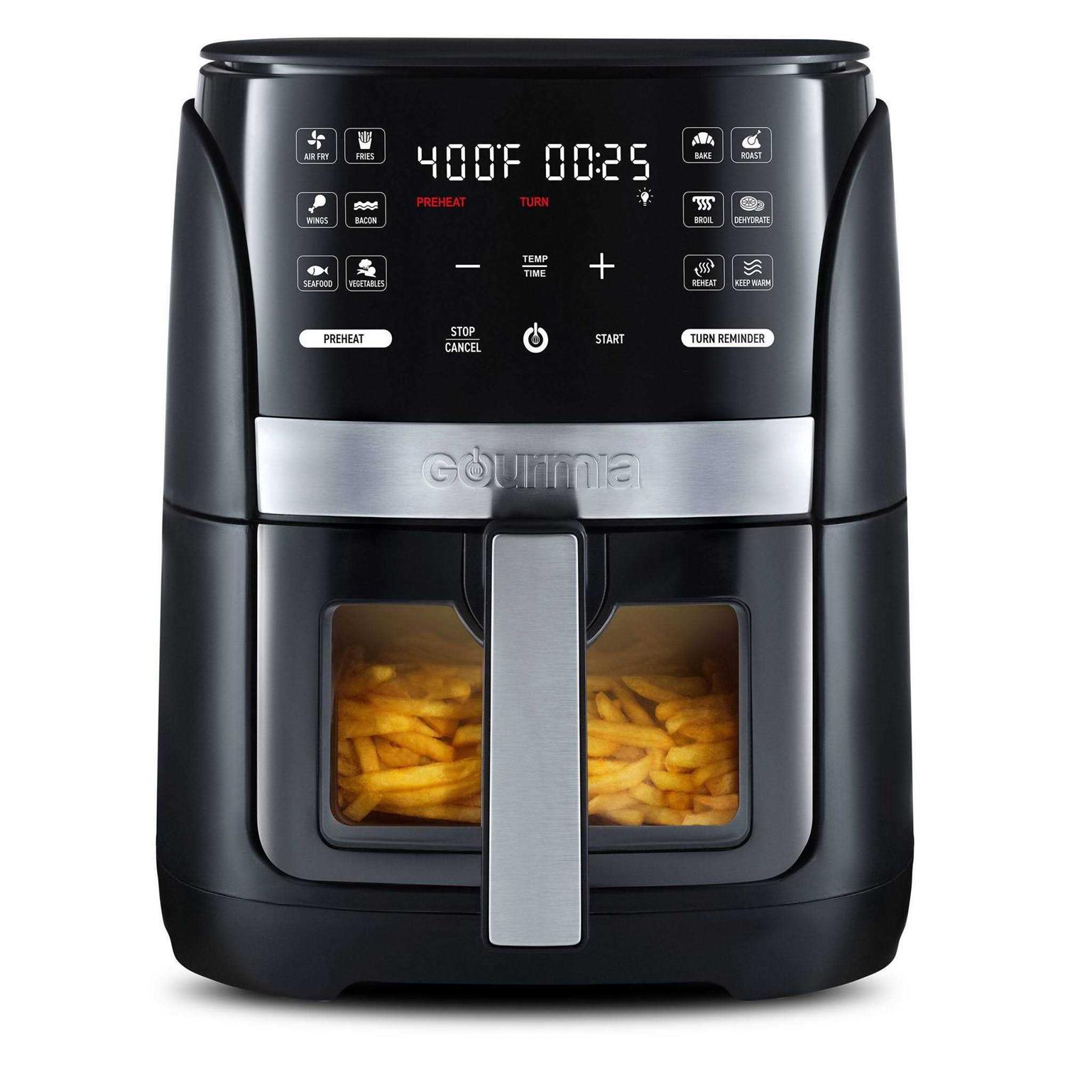 New Gourmia 6-Qt Digital Window Air Fryer with 12 Presets & Guided Cooking