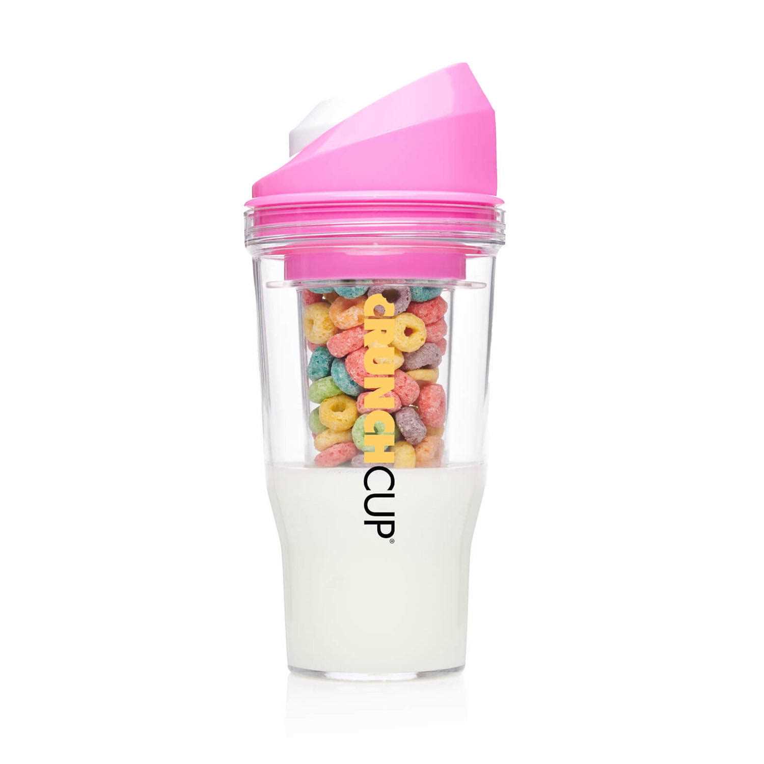 CrunchCup XL Portable Plastic Cereal Cup for Breakfast on The Go