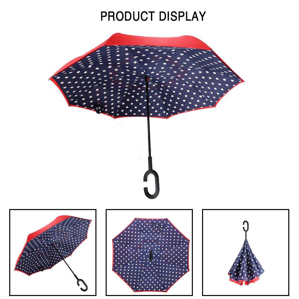 Mrtlloa Windproof Inverted Reverse Umbrella with Uv Protection