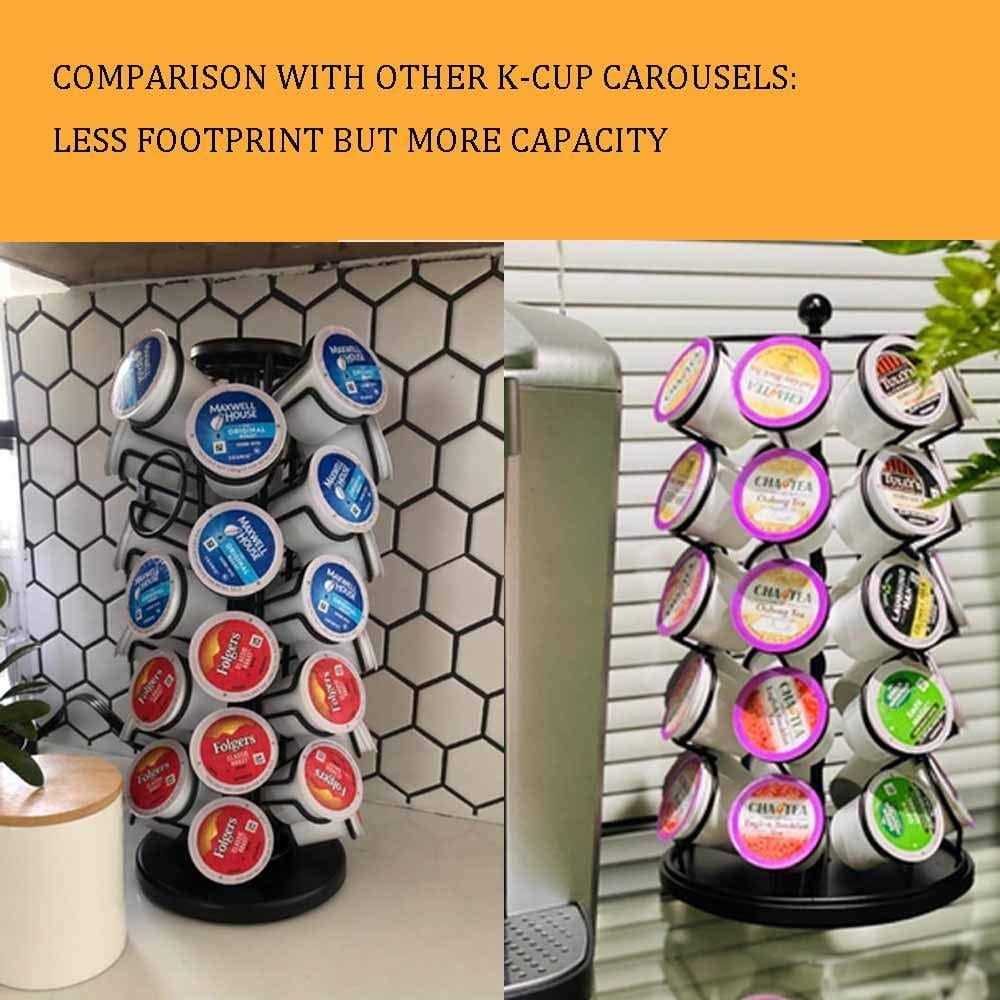 BLACKSMITH FAMILY K Cups Holder,K Cup Carousel Coffee Pods Storage Organizer Stand,Comes All in One Piece,No Assembly Required,1 Count
