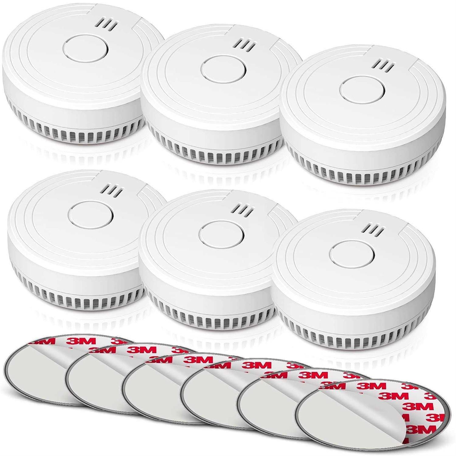 Ecoey Smoke Alarm Fire Detector, Battery Photoelectric Smoke Detector with Test Button and Low Battery Signal