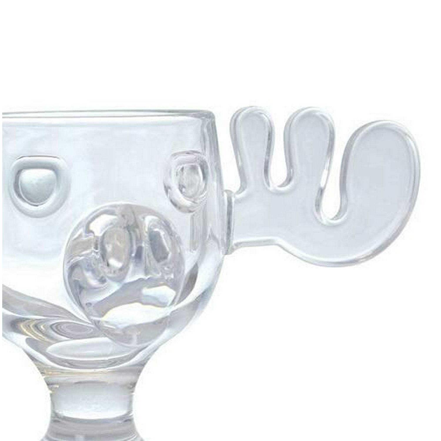 NREOY Glass 8oz Christmas Moose Mug Goblet