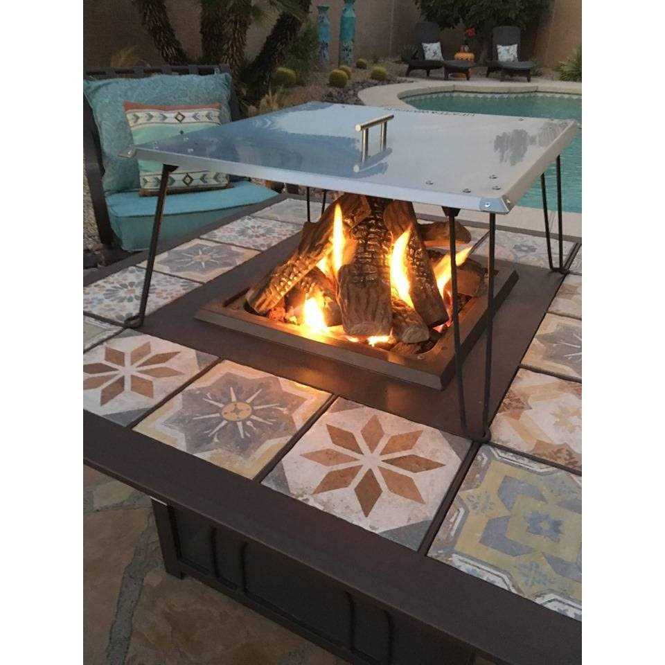 Heat Warden Fire Pit Heat Deflector in Stainless Steel