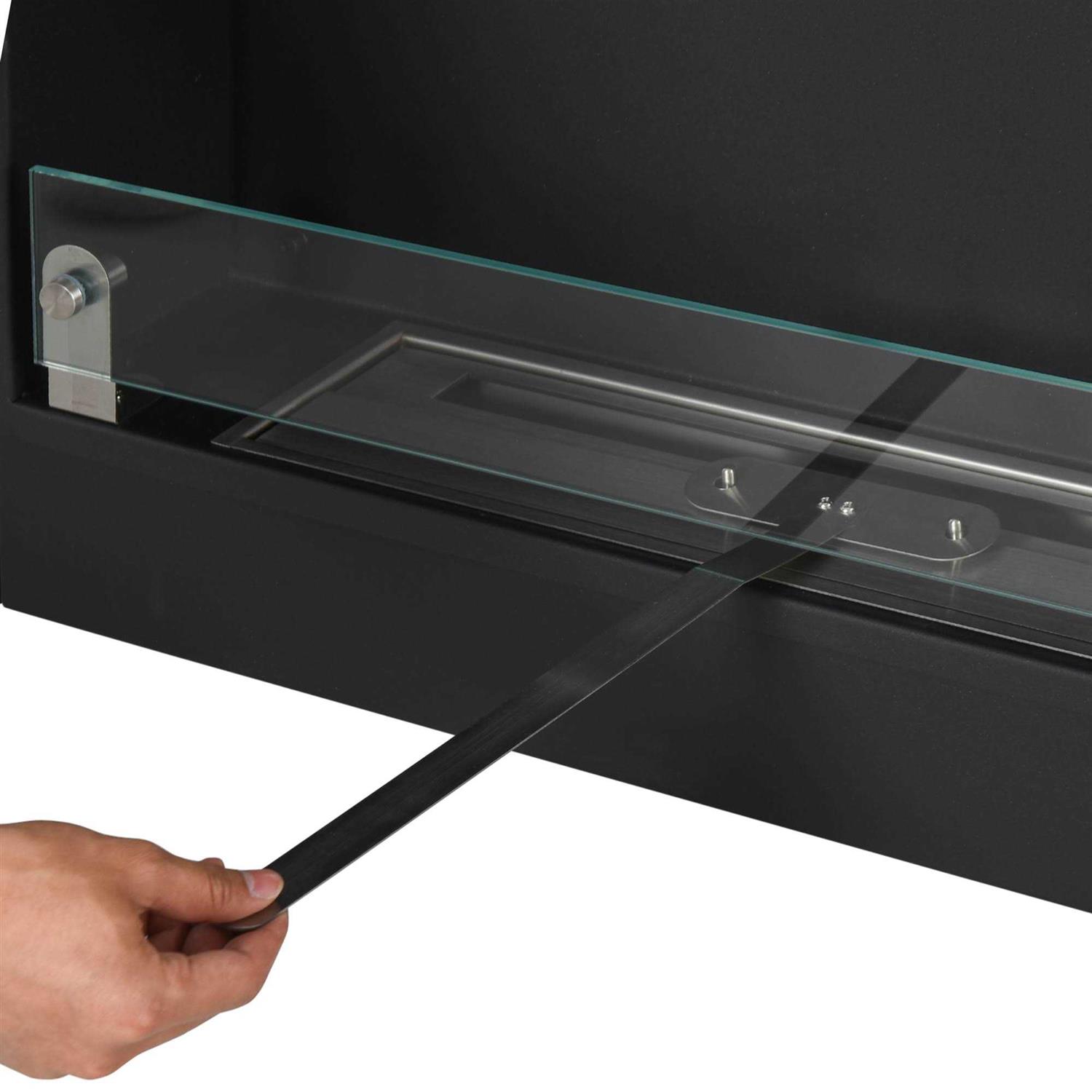 HOMCOM Ethanol Fireplace Wall-Mounted 0.73 Gal Stainless Steel Max 323 Sq. Ft