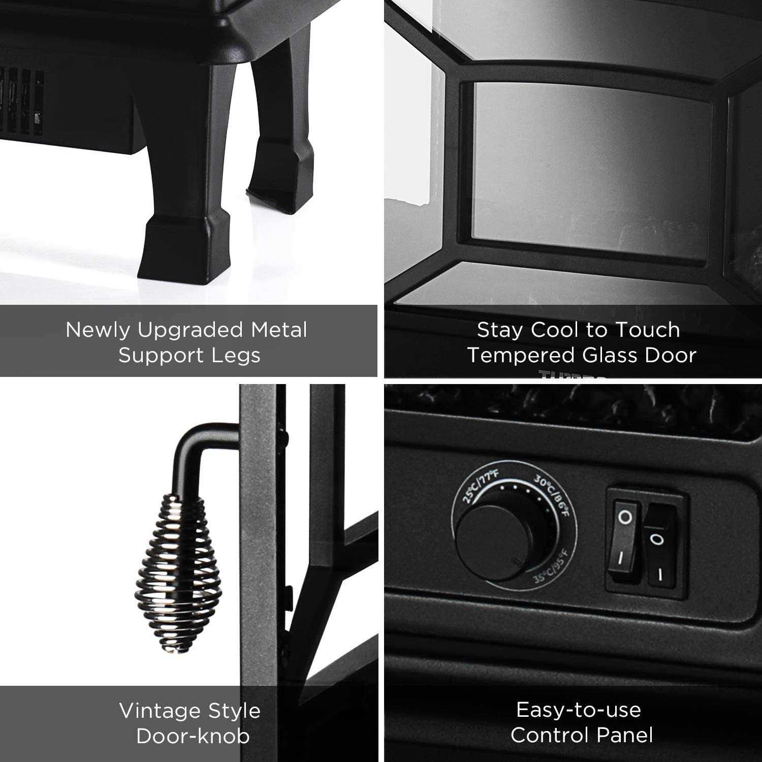 TURBRO Suburbs TS20 Electric Fireplace Infrared Heater