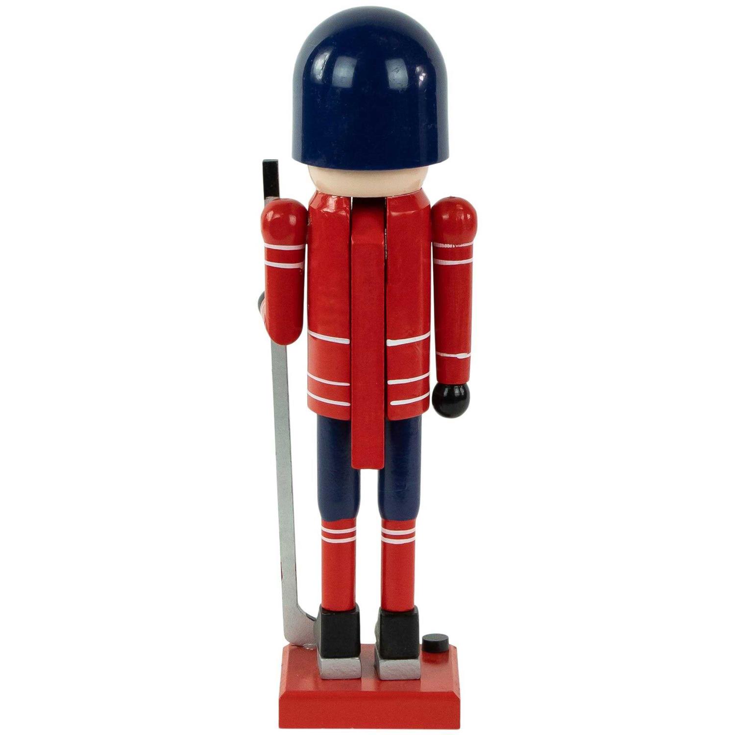 Northlight 14 Blue and Red Wooden Christmas Ice Hockey Player Nutcracker
