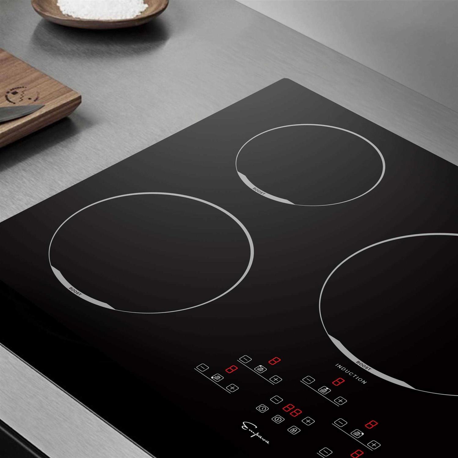 Empava 36-in 5 Elements Black Induction Cooktop Stainless Steel EPV-36EC01