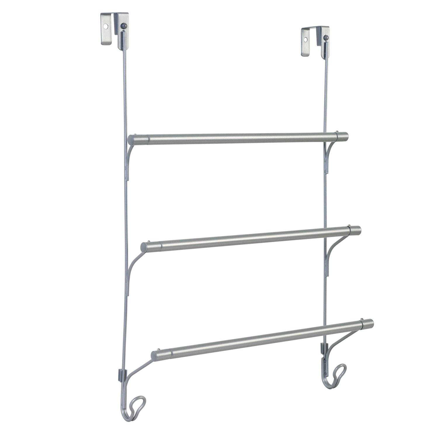 Zenna Home Satin Nickel 3 Tier Over-the-Door Towel Bar