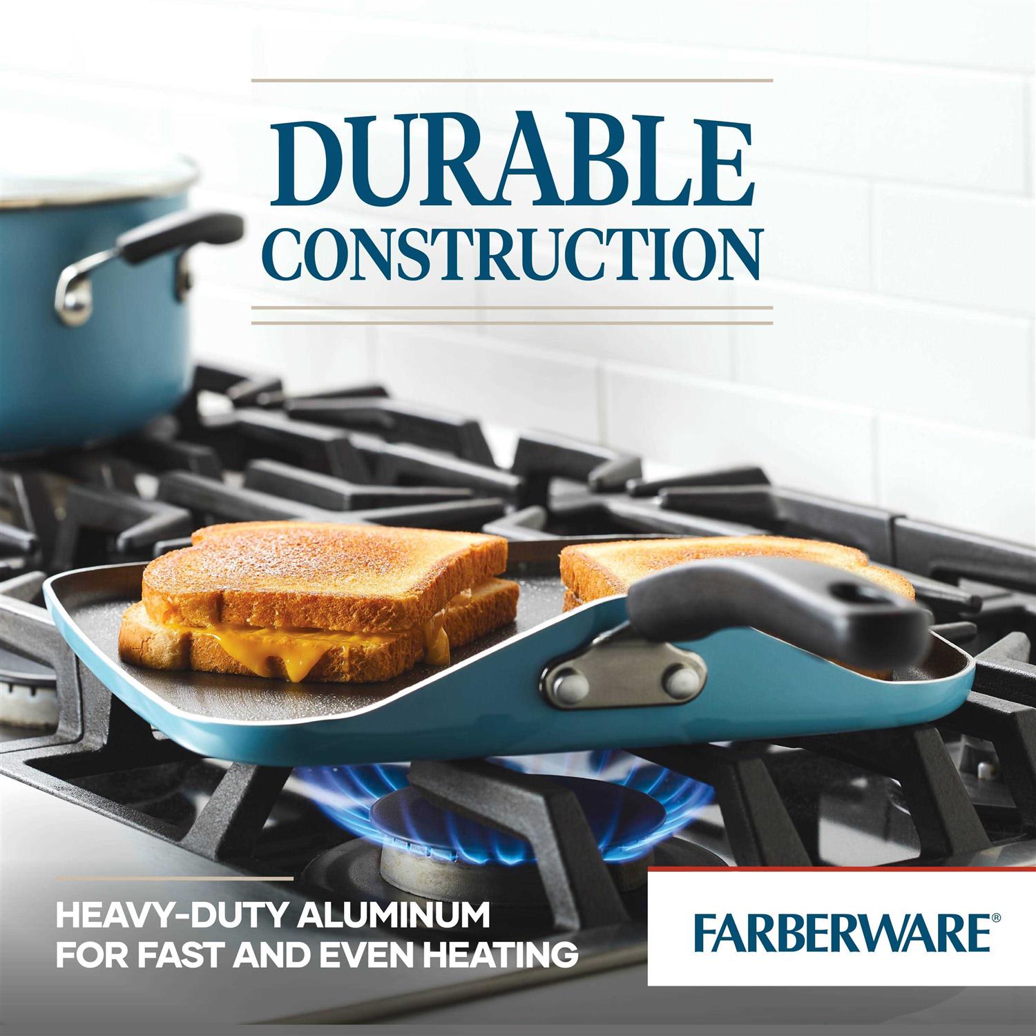 Farberware Cookstart Aluminum DiamondMax Nonstick Square Griddle