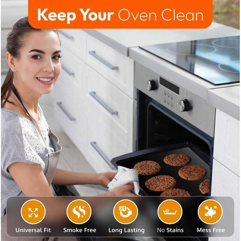 ThreadNanny 2 Pack Large Thick Heavy Duty Non Stick Teflon Oven Liners Mat, 17x 25 BPA and PFOA Free