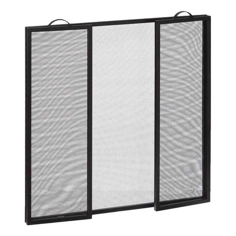Plow & Hearth Classic Tri-Fold Flat-Guard Fireplace Fire Screen
