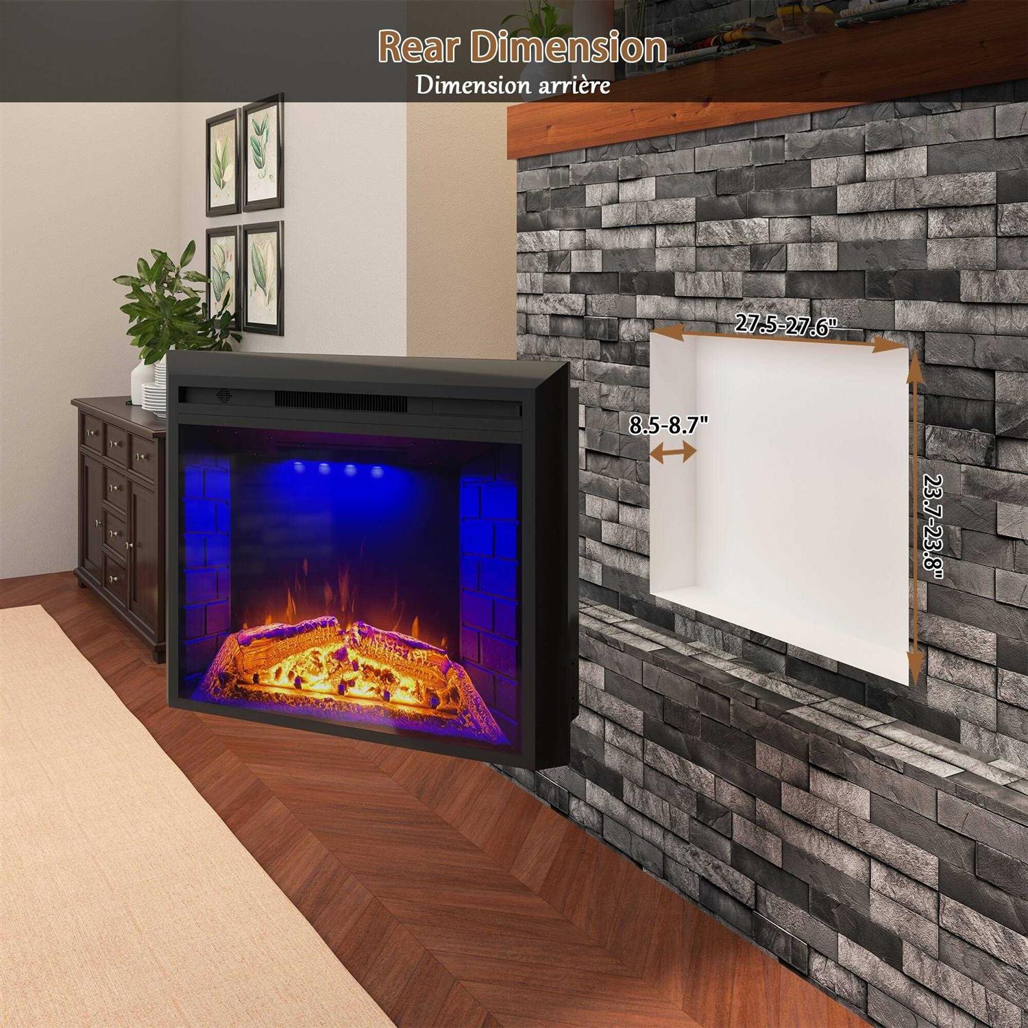 Clihome 30.5-36 In. Electric Fireplace Insert With Overheating Protection