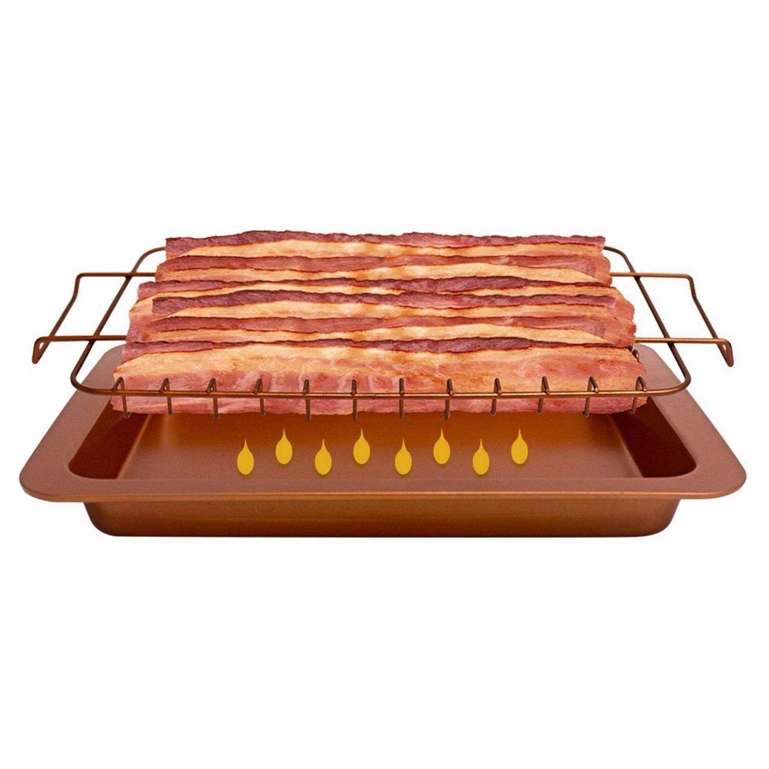 Gotham Steel Bacon Bonanza by Oven Healthier Bacon Drip Rack Tray with Pan 1937