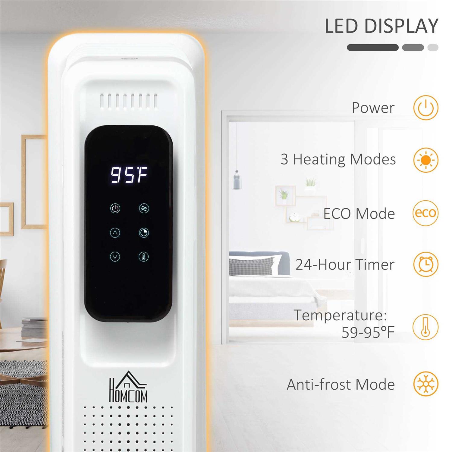 1500 Watt Electric Radiant Radiator Heater HomCom