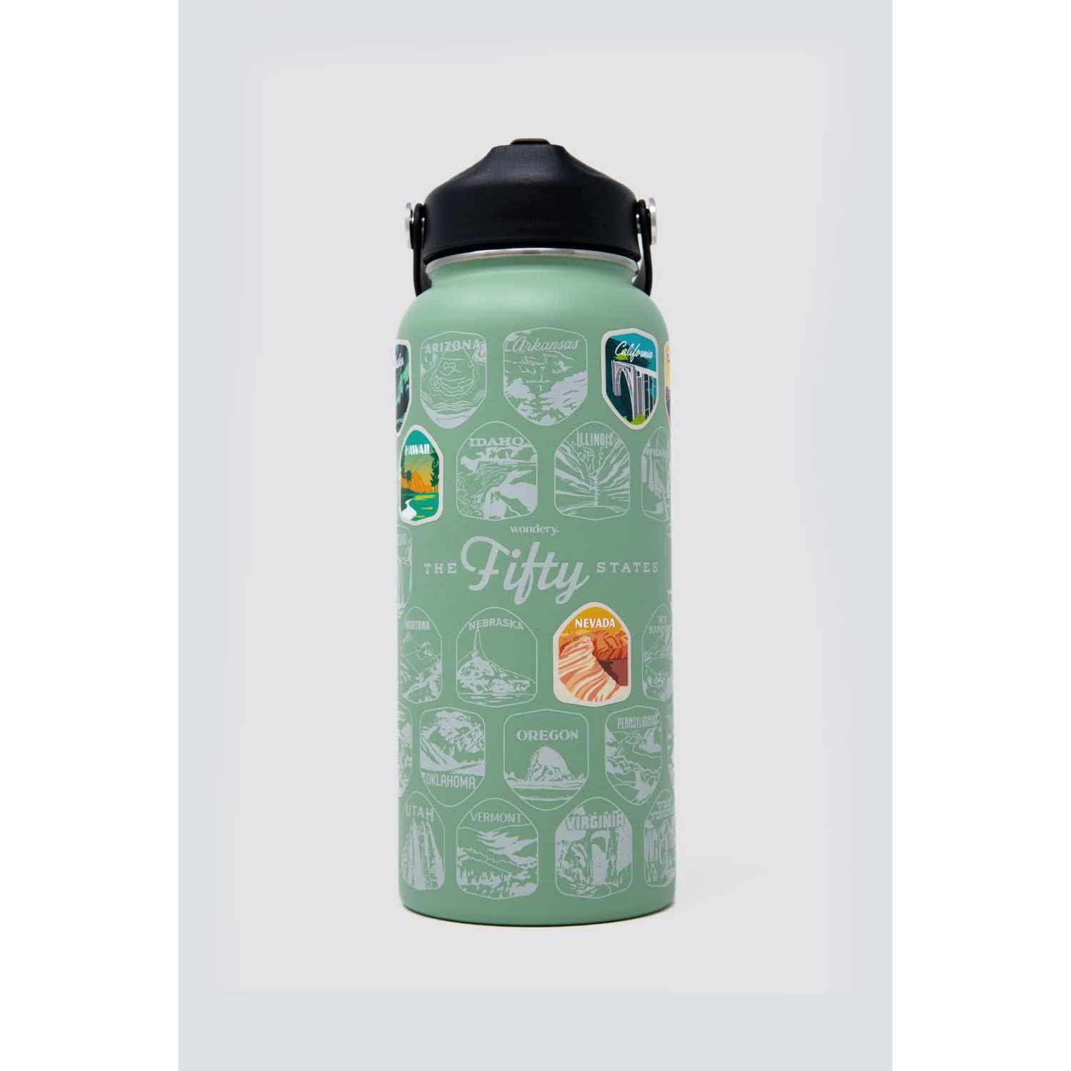 Wondery Fifty States Bucket List Travel Water Bottle