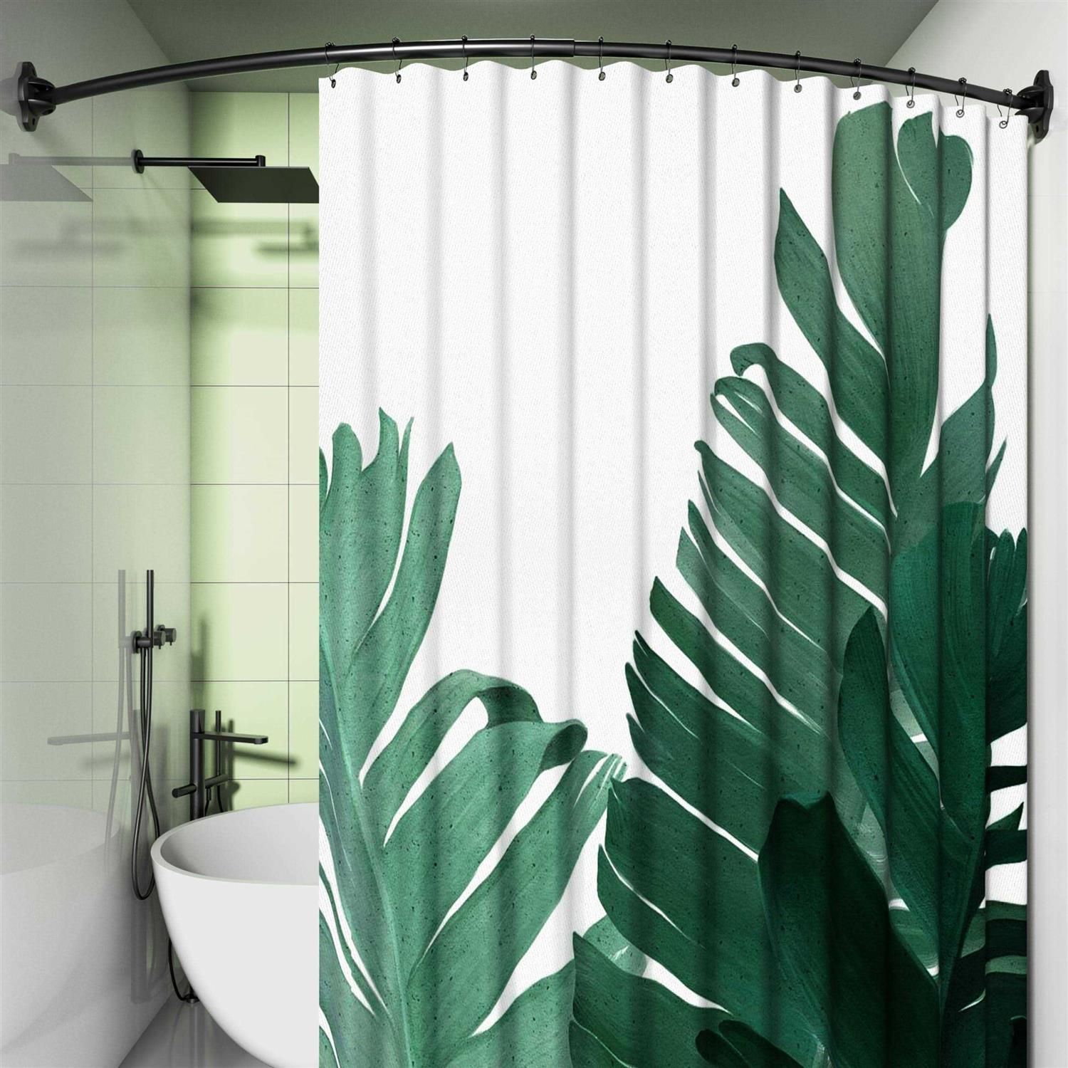 Curved Shower Curtain Rod Tenovel Round Adjustable 48-72 Inches Shower Rods for Bathroom