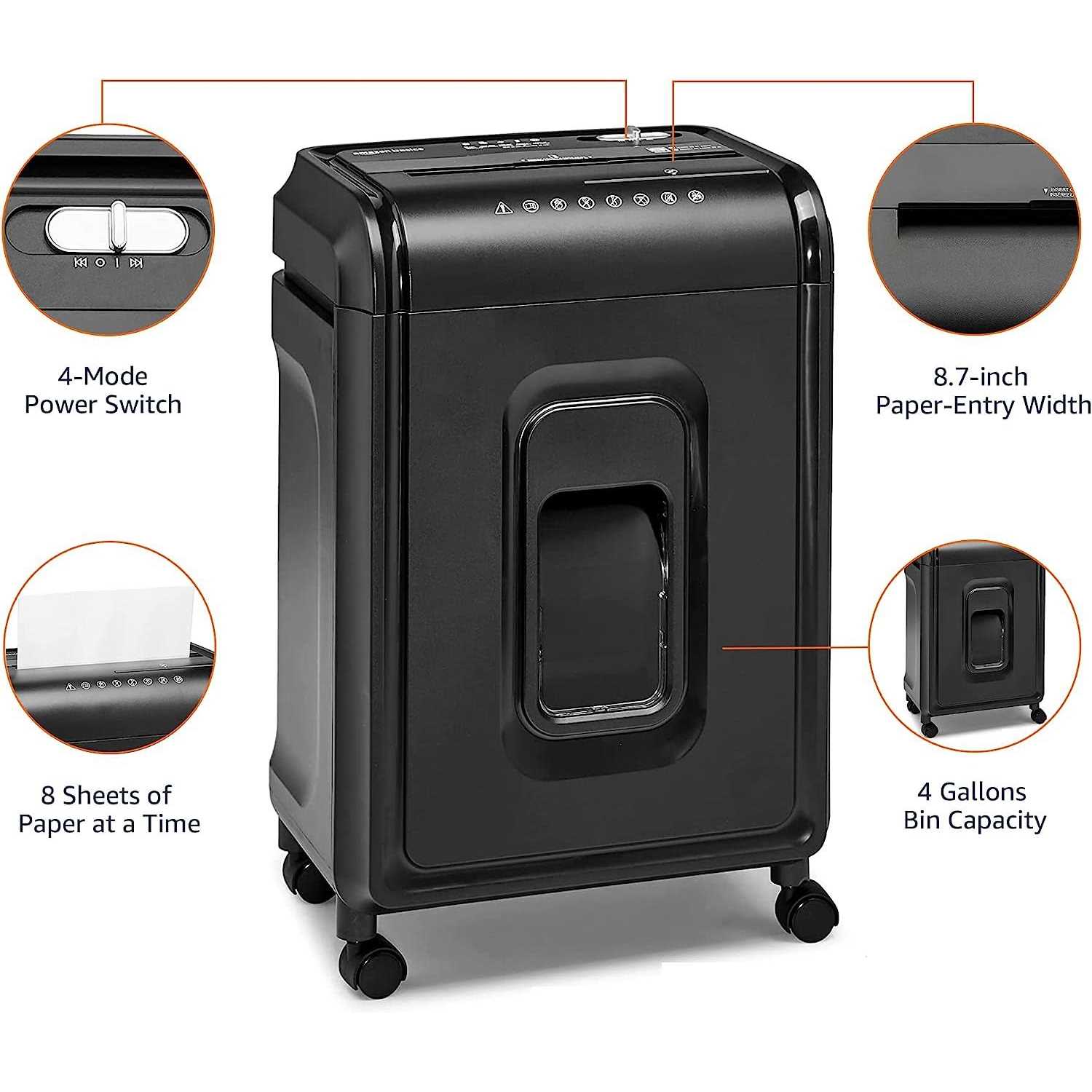 Amazon Basics 8 Sheet High Security Micro Cut Shredder with Pullout Basket