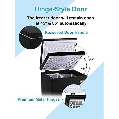 Krib Bling Chest Freezer 3.5 Cu.Ft Mini 7 Gears Temperature Control Compact Deep Freezer with Top Open Door and Removable Storage Basket