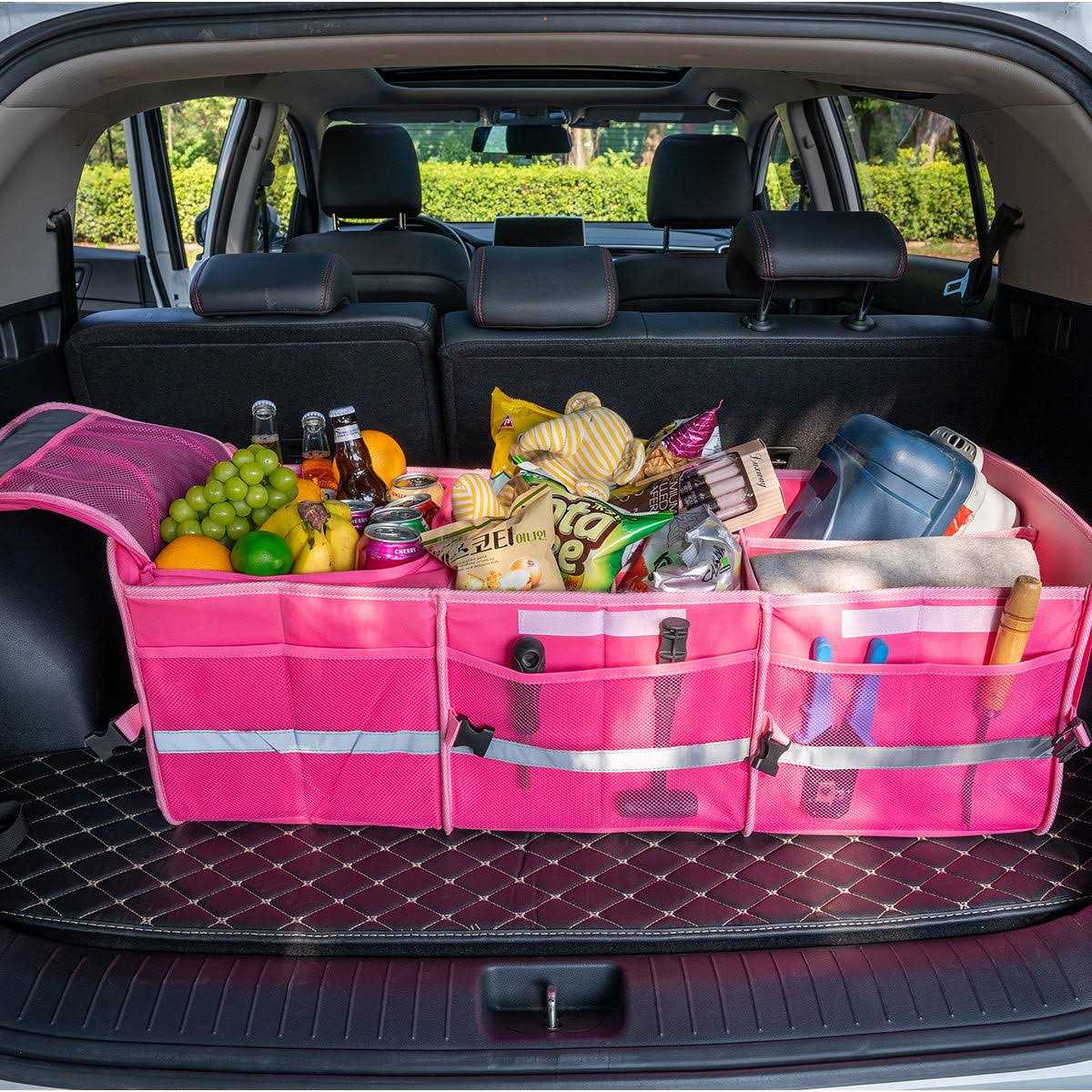 Heytrip Large Trunk Organizer With Built-in Leakproof Cooler Bag 2 Tie-Down Straps