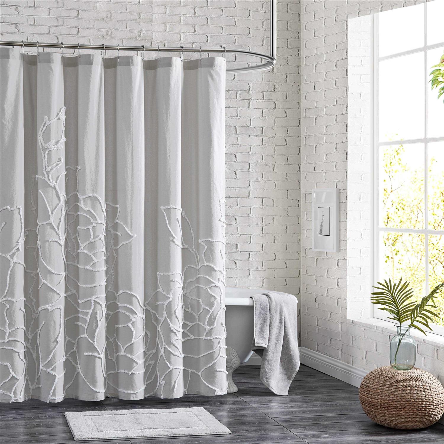 Peri Home Chenille Rose Shower Curtain