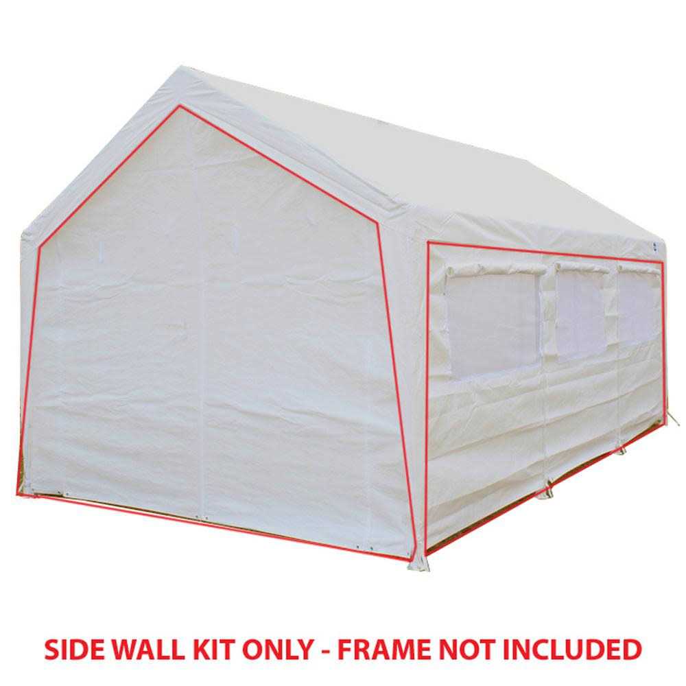 King Canopy 10 ft x 20 ft Carport Canopy Sidewall Kit w/ Flaps