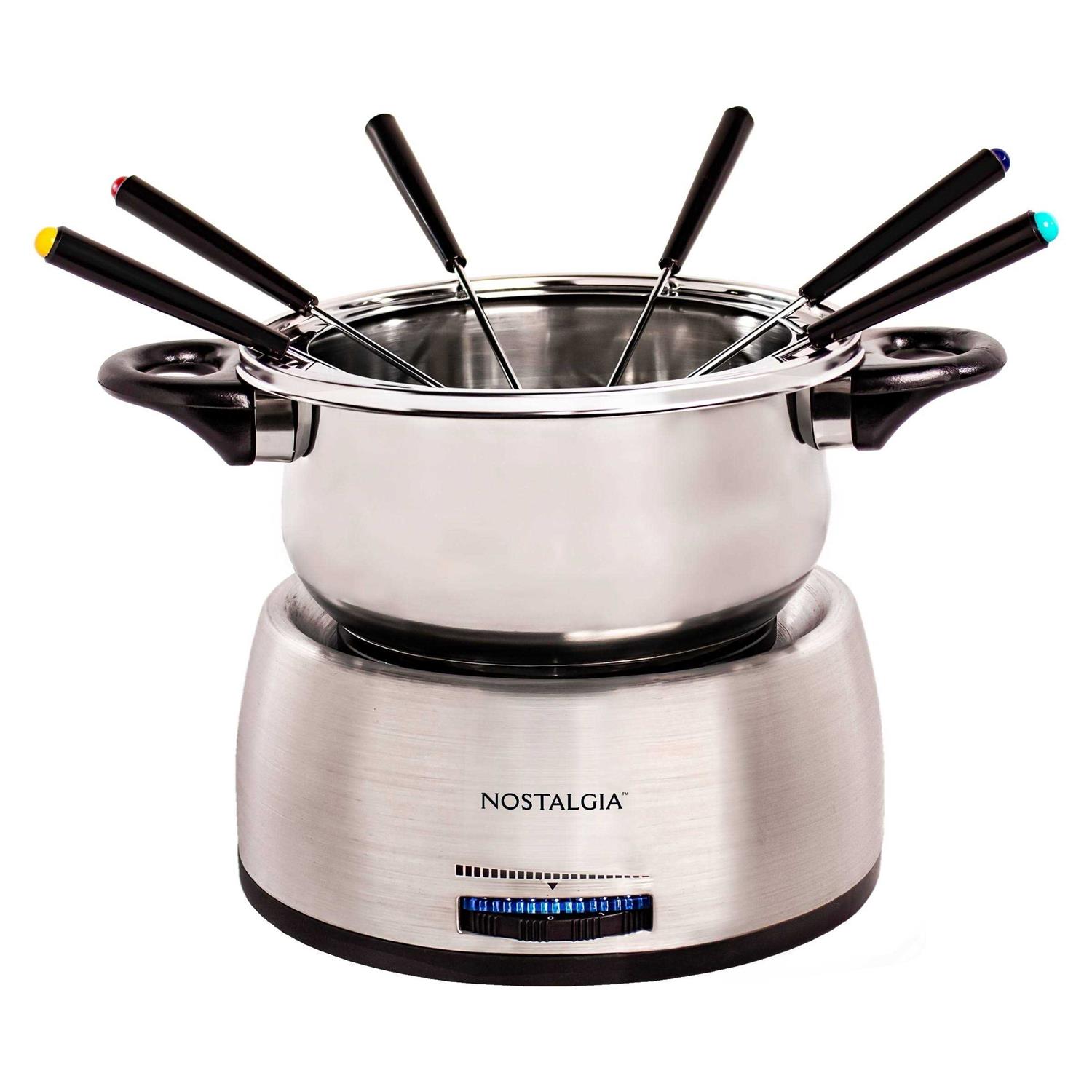 Nostalgia Stainless Steel Electric Fondue Pot