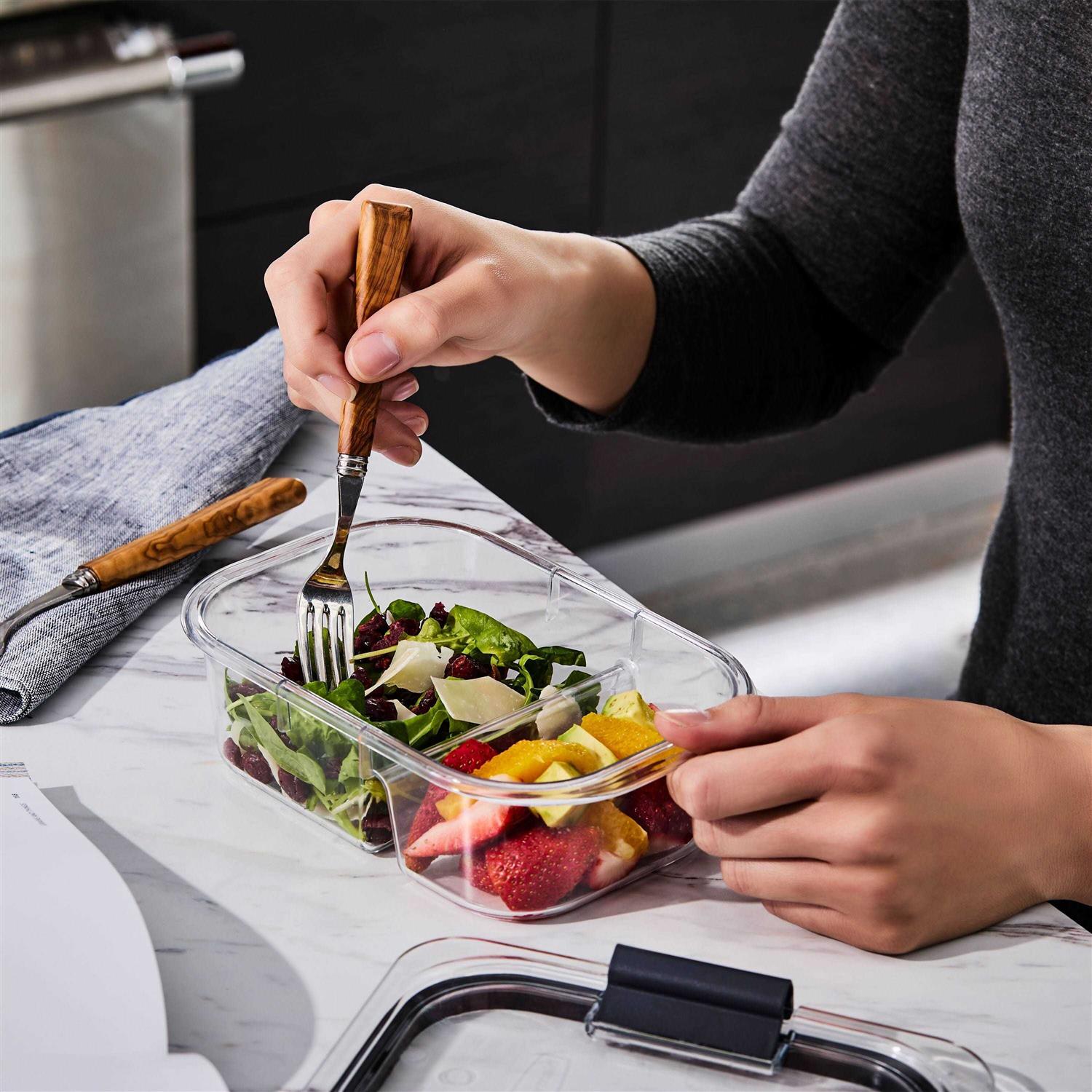 Rubbermaid Brilliance Meal Prep 2-Compartment 2.85 cup Food Storage Containers