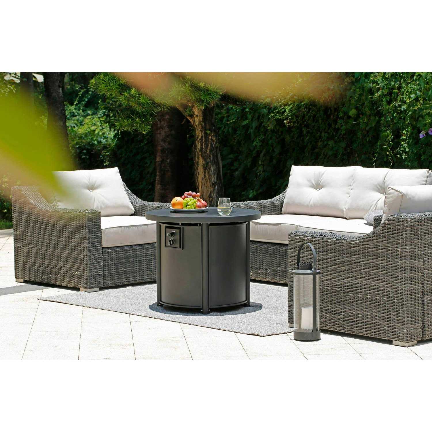 Style Selections 30 W 50000-BTU Black Steel Propane Gas Fire Pit Table SRGF21626X