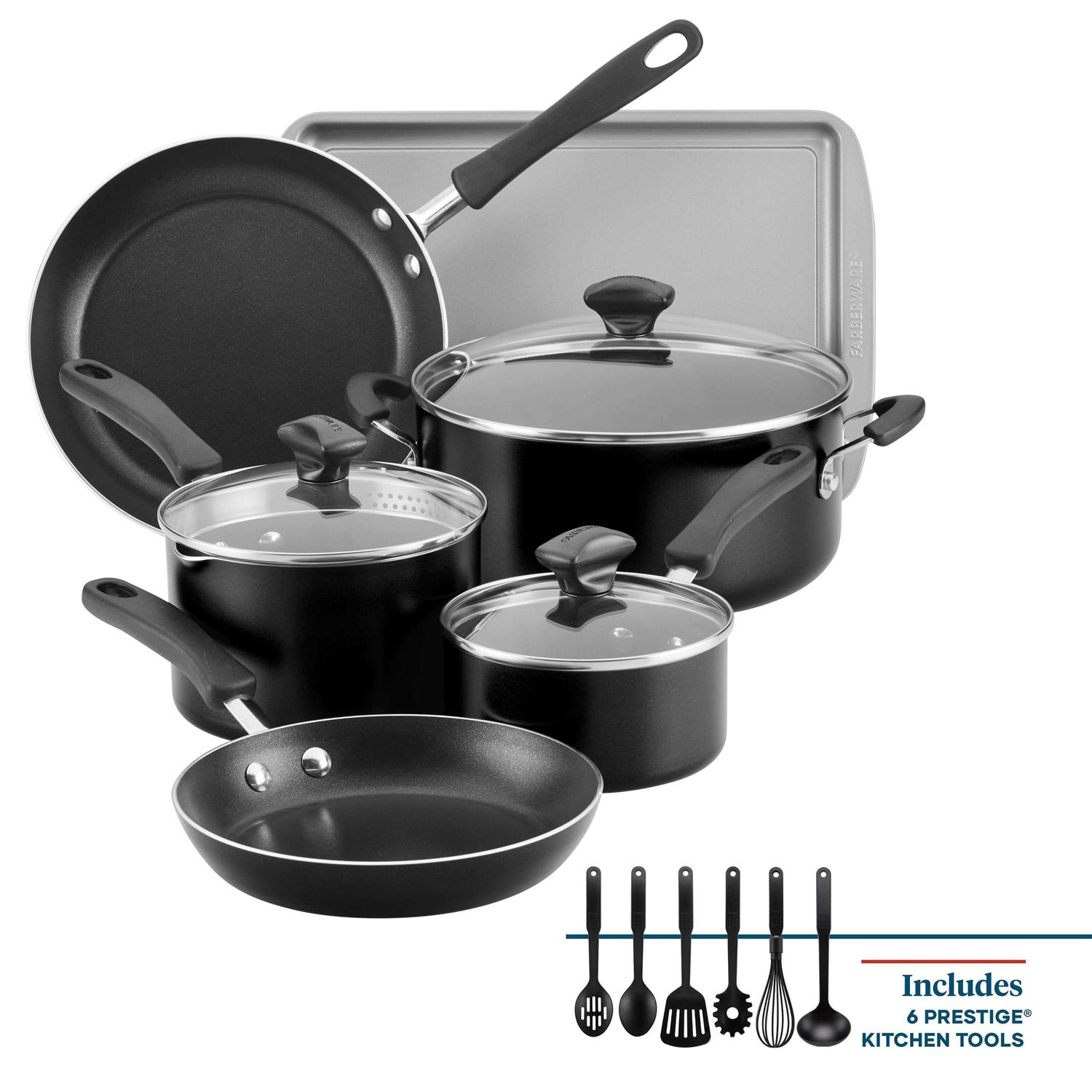 Farberware 15-Piece Cookstart Aluminum Nonstick Cookware Set