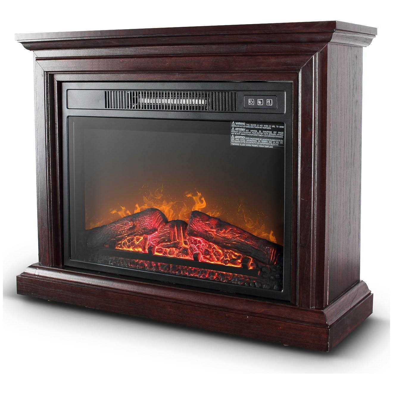 Della 1400w Deluxe Infrared Quartz Fireplace Heater Indoor Flame Wood Log Caster w/ Remote Control