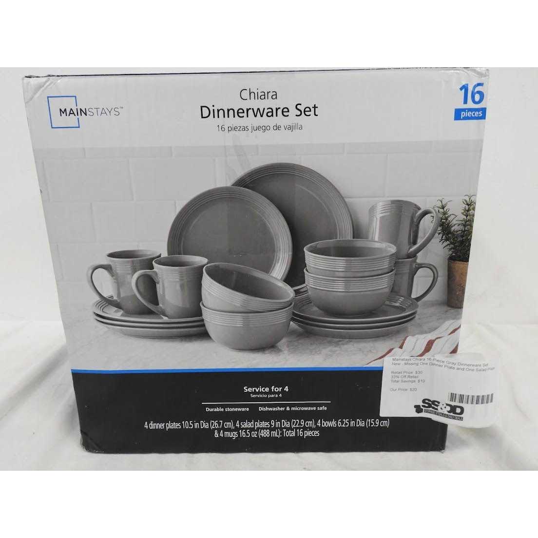 Mainstays Chiara 16-Piece Stoneware