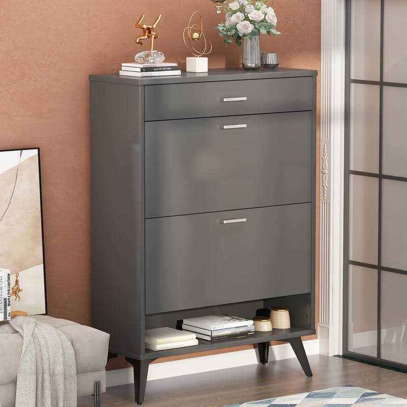 AWQM Shoe Cabinet Free Standing Shoe Storage Modern Shoe