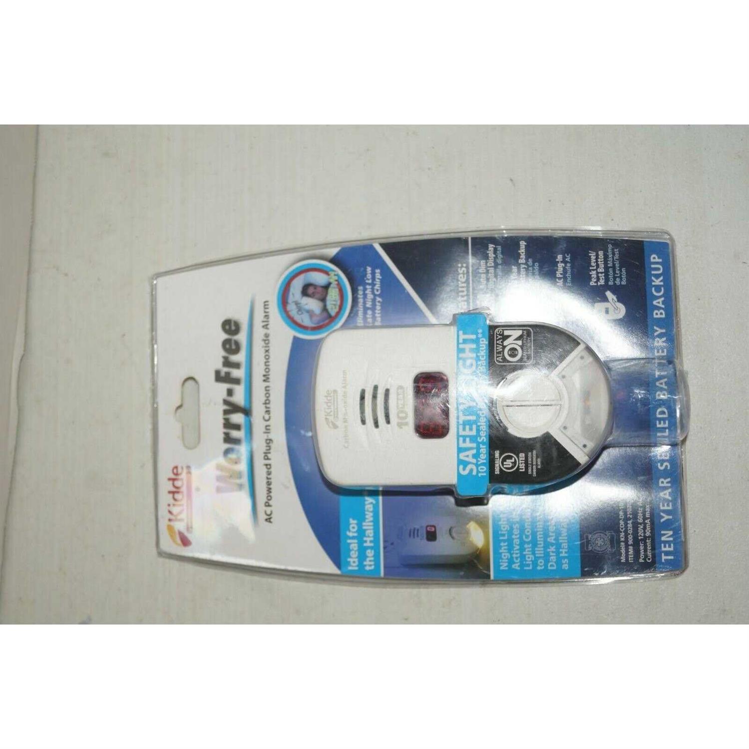 Kidde 10-Year Worry Free Plug-In Carbon Monoxide Detector with Battery Backup Digital Display and Safety Light