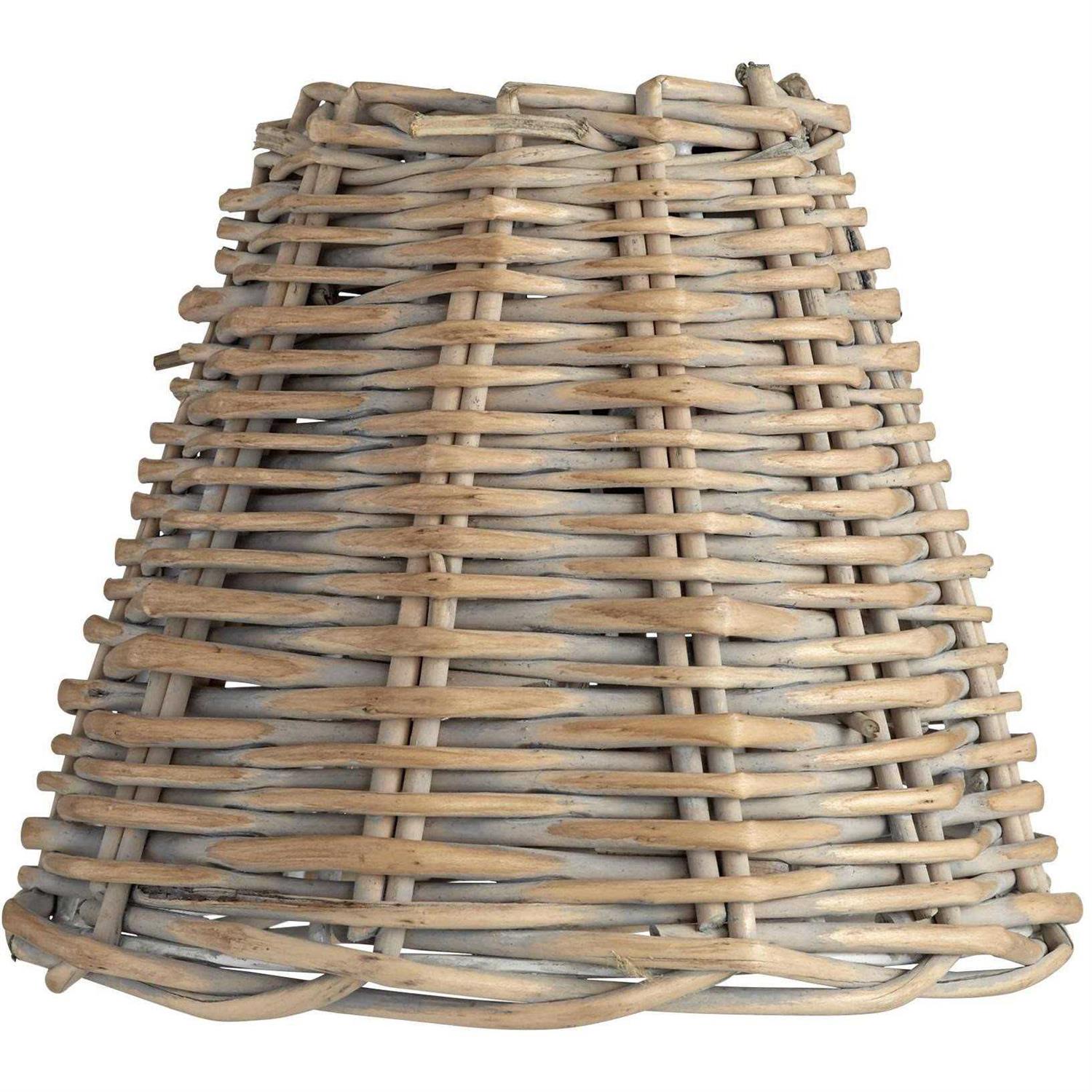 Springcrest Collection Set Lamp Shades Natural Wicker Weave Small 3 Top x 6 Bottom x 5 High Candelabra Clip-On Fitting 600V1