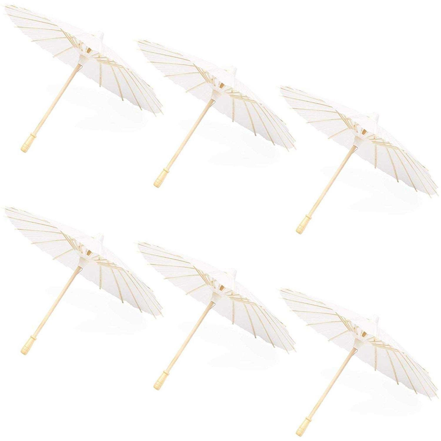 Juvale 6-Pack Parasol Paper Umbrellas for Decorations for Kids, Cocktail Party Decor, Diy, Arts and Crafts Projects