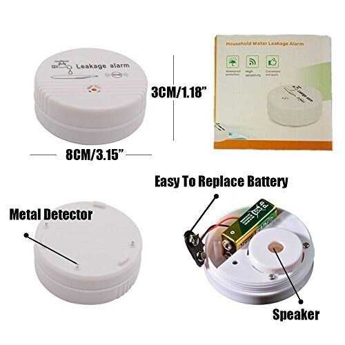 Wireless Water Leak Sensor Alarm Wer 90db Loud Buzzer