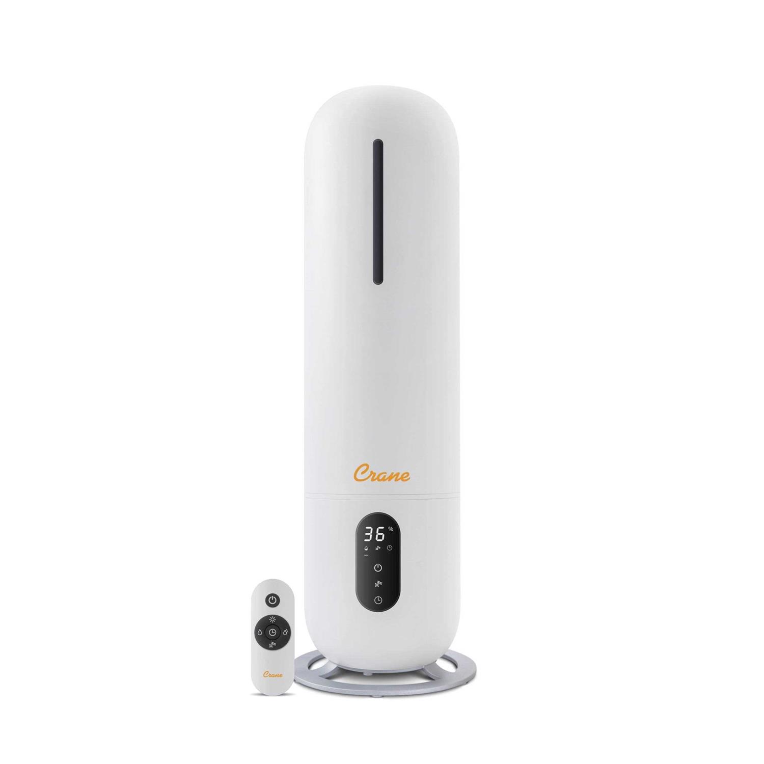 Crane 2 Gal. Tower Ultrasonic Cool Mist Humidifier with Remote