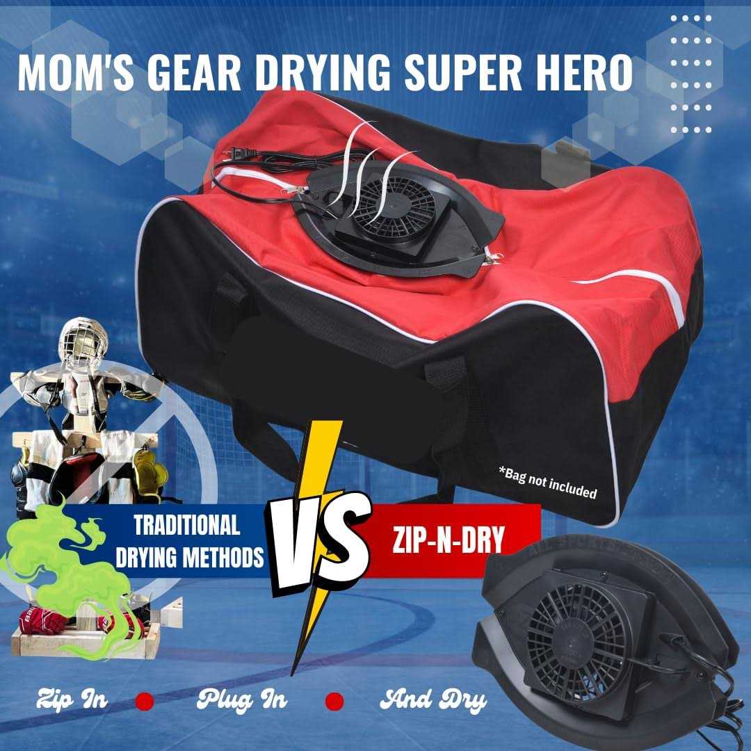 Zip N Dry Hockey Bag Equipment Dryer Zip in Plug in and Dry