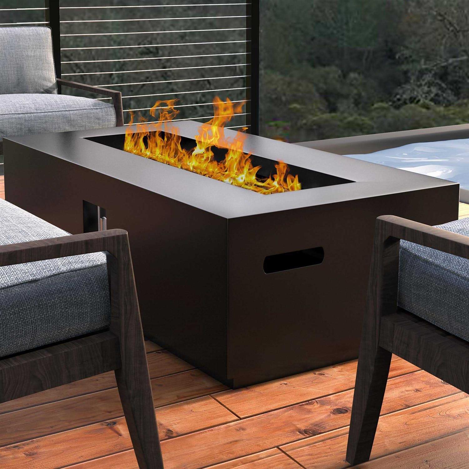 Living Source International Concrete Propane Fire Pit Table