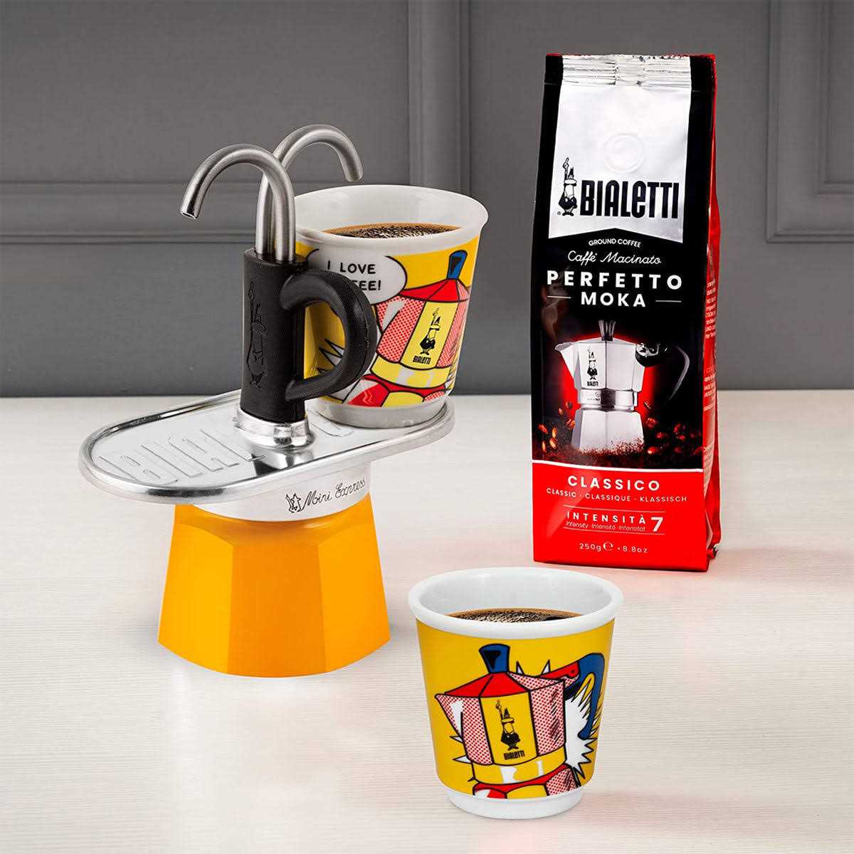 Bialetti Set Mini Express R Lichtenstein + 2 Bicc