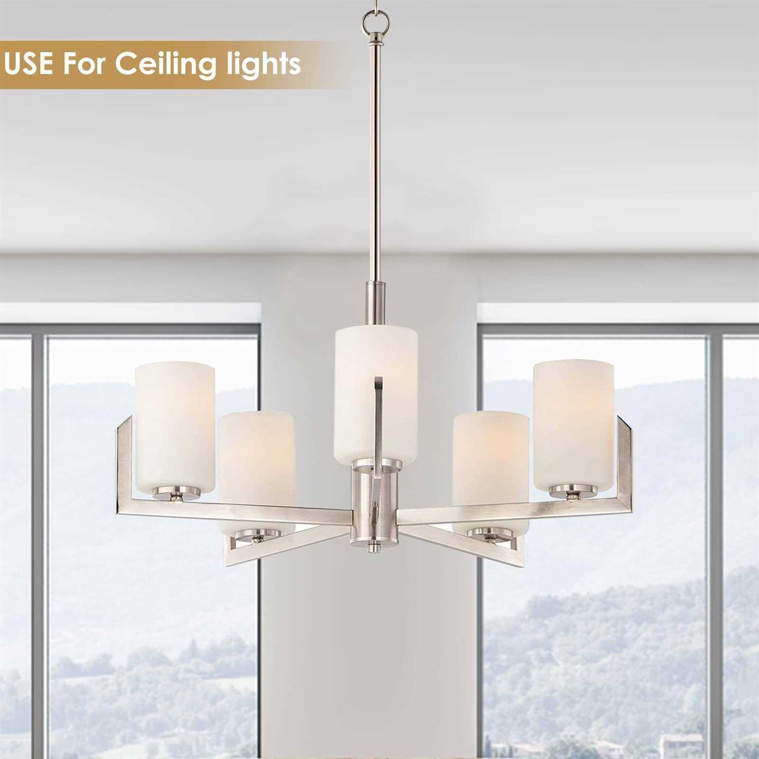 6 Pack White Frosted Glass Shades Replacement,5.51in Height,3.94in Diameter,1.65in Fitter