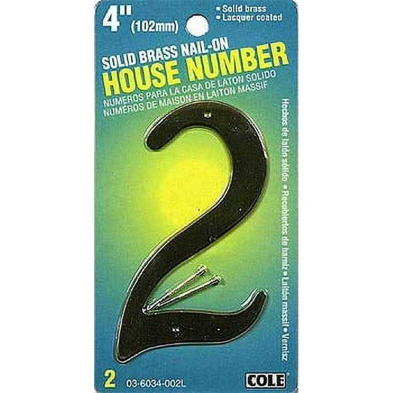 Hillman 4-in. Nail-On Brass House Number 2 847044