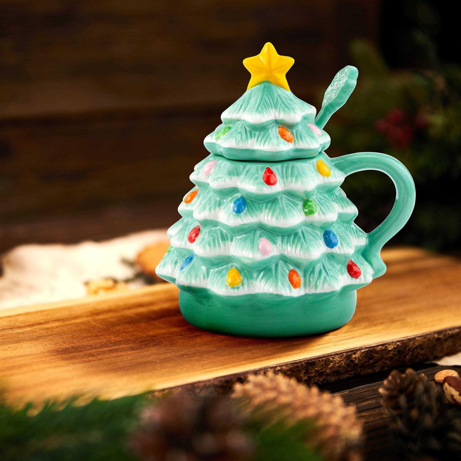 Lidded Nostalgic Tree Mug with Spoon Mr. Christmas