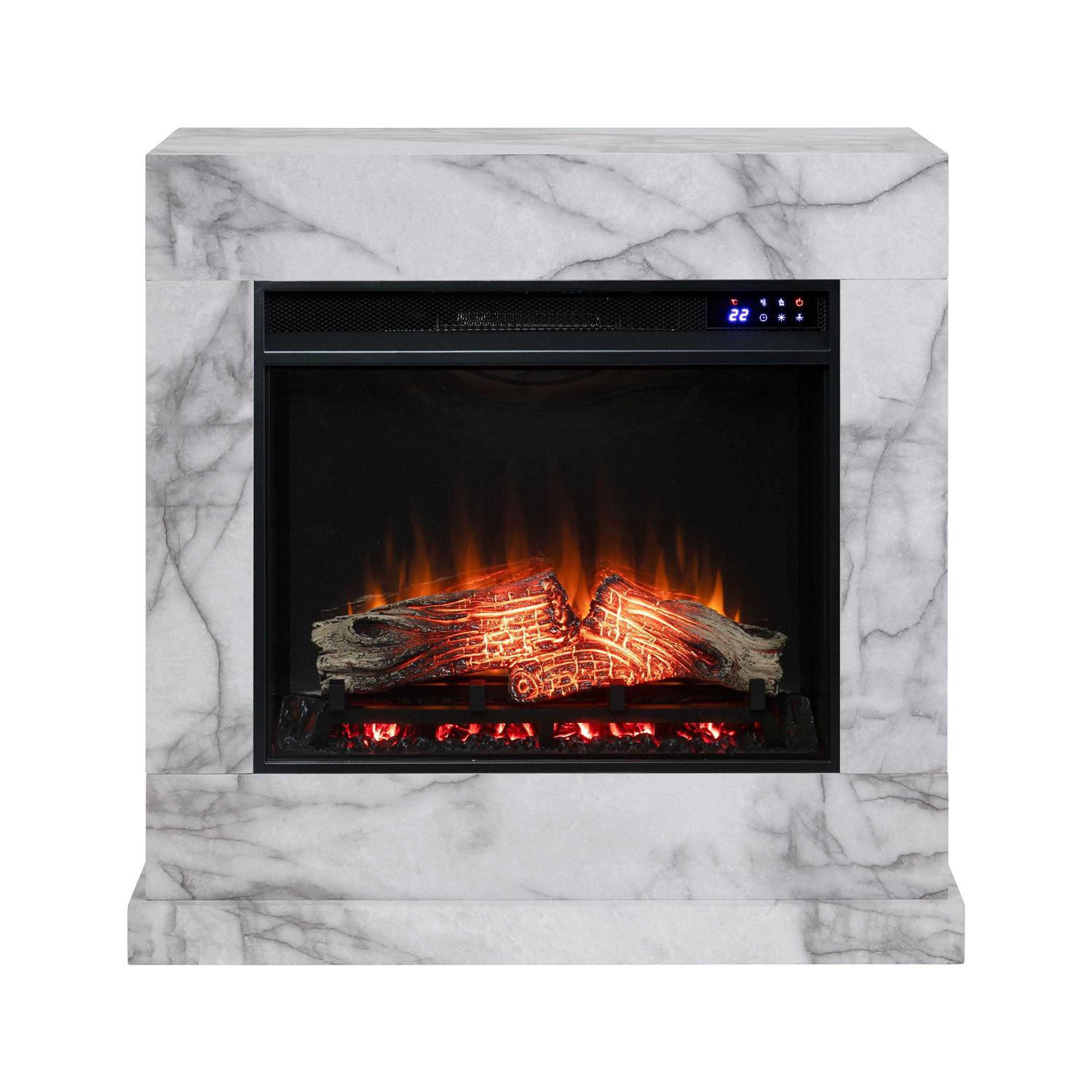 Southern Enterprises Dendale Faux Marble Electric Fireplace