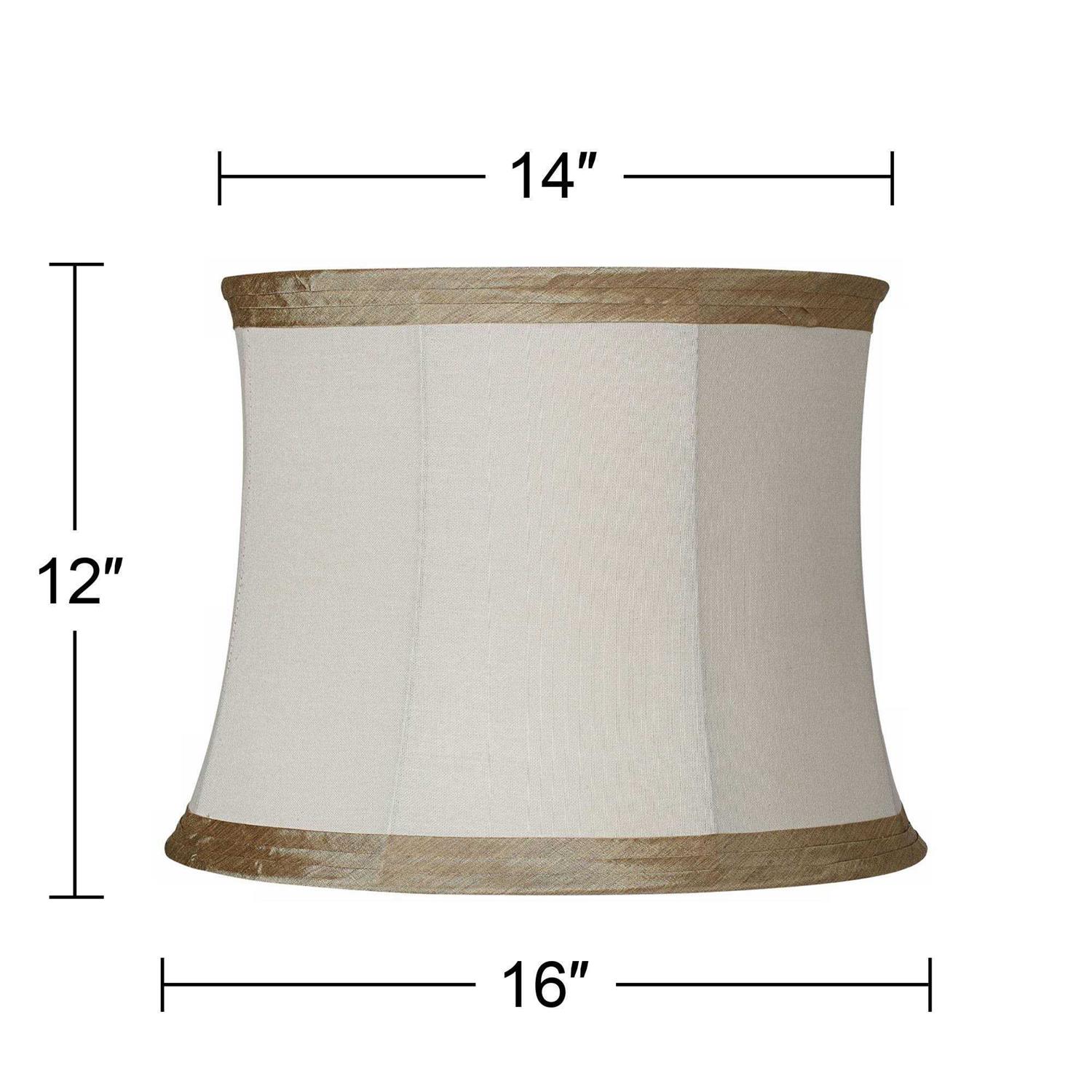 Springcrest Ivory Linen with Taupe Trim Lamp Shade 14x16x12