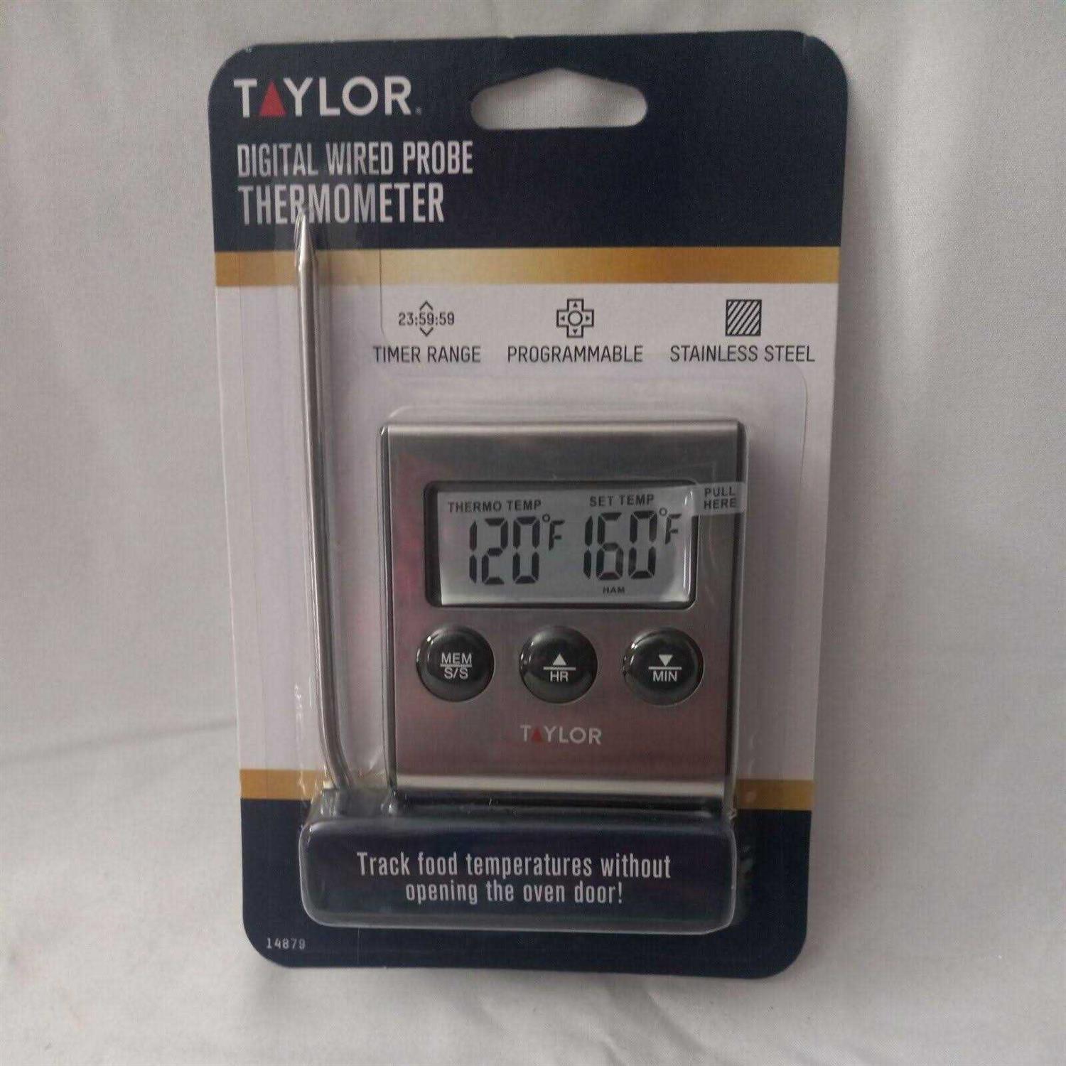 Taylor Digital Wired Probe Programmable Meat Thermometer with Timer