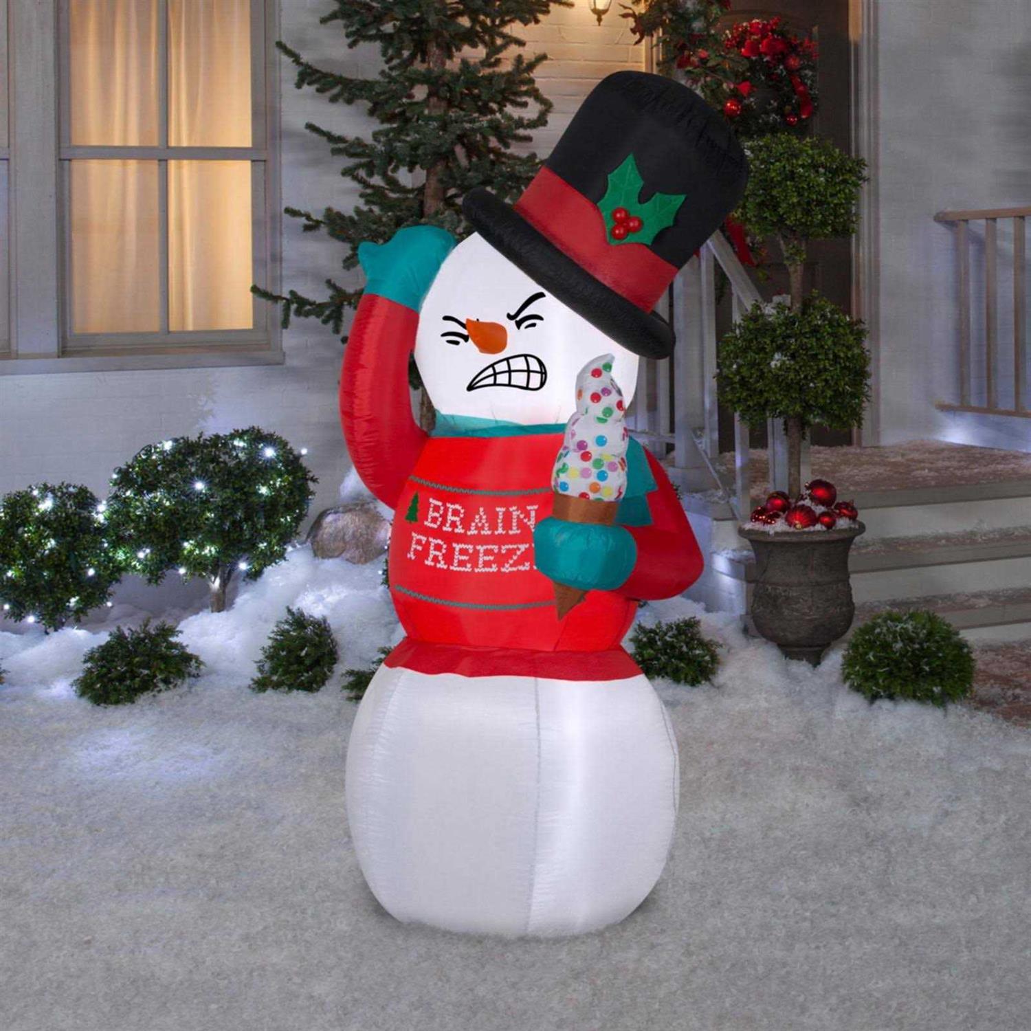 Gemmy Airblown Shivering Snowman Iatable