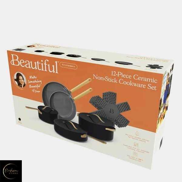 Beautiful 12pc Ceramic Non-Stick Cookware Set